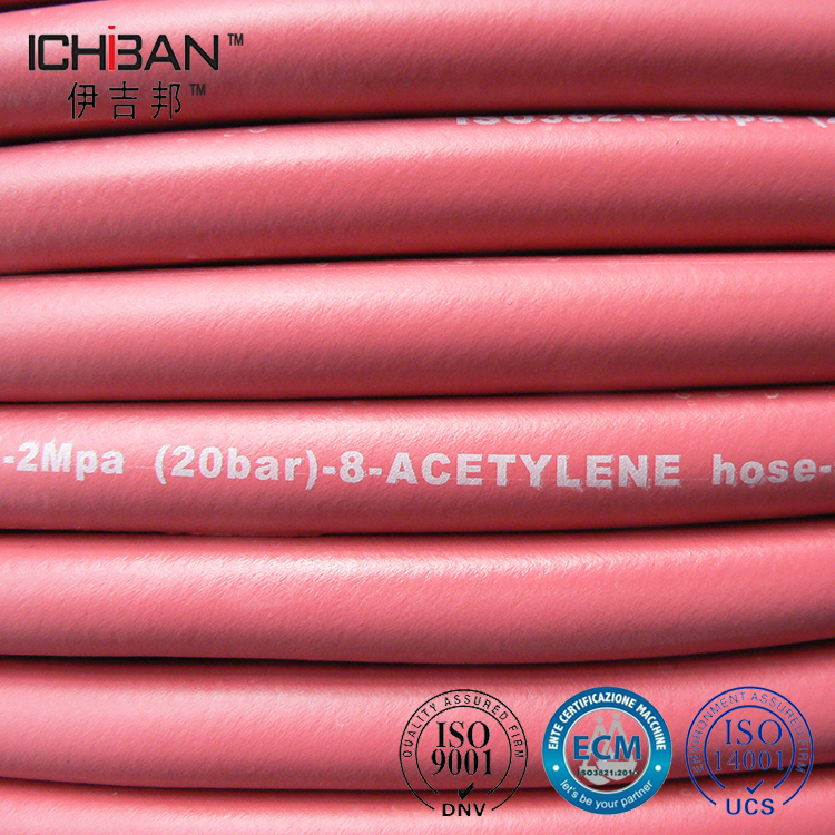 ICHIBAN rubber hose with fitting,flexible ISO3821 oxygen acetylene rubber hose